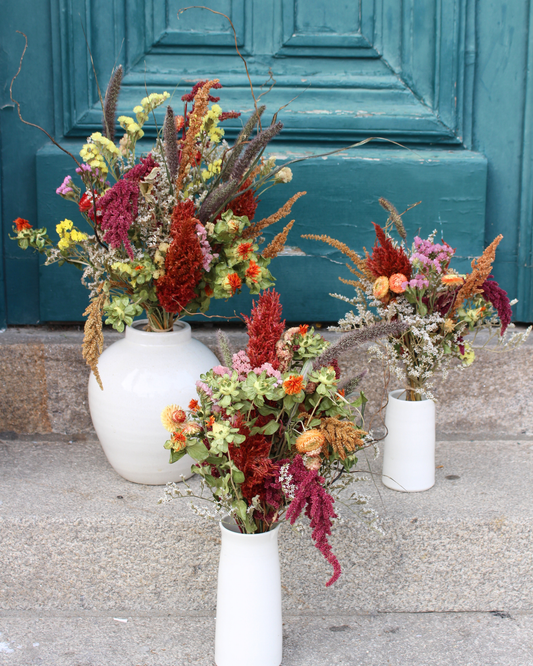 Bouquet de fleurs séchées - L'ÉRABLE (Rouge, orange et jaune)