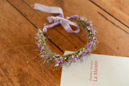 Couronne de tête en fleurs séchées pour cérémonie - Adulte - GROIX