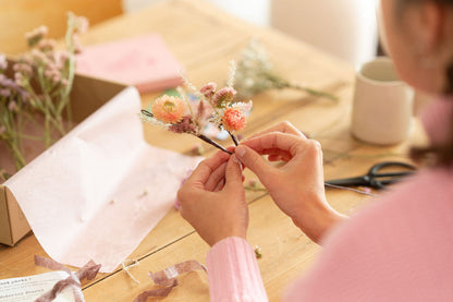Kit DIY à réaliser - Couronne de tête adulte en fleurs séchées - Pastel