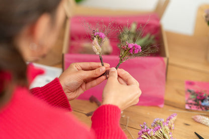 Kit DIY à réaliser - Couronne de tête adulte en fleurs séchées - Rose