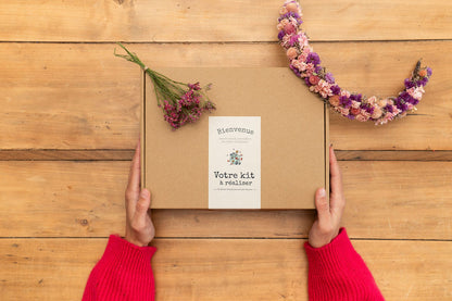 Kit DIY à réaliser - Couronne de tête enfant en fleurs séchées - Rose