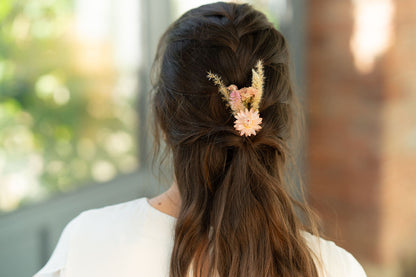 Kit à réaliser DIY - 10 Pics à chignon en fleurs séchées - Pastel