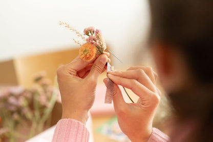 Kit à réaliser DIY - 10 Pics à chignon en fleurs séchées - Pastel