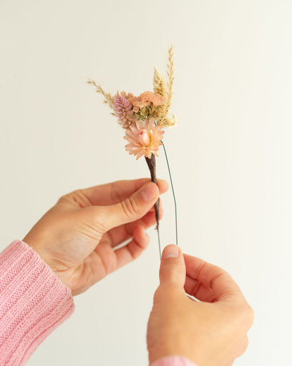 Kit à réaliser DIY - 10 Pics à chignon en fleurs séchées - Pastel