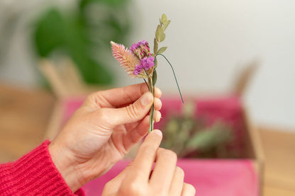 Kit à réaliser DIY - 10 Pics à chignon en fleurs séchées - Rose